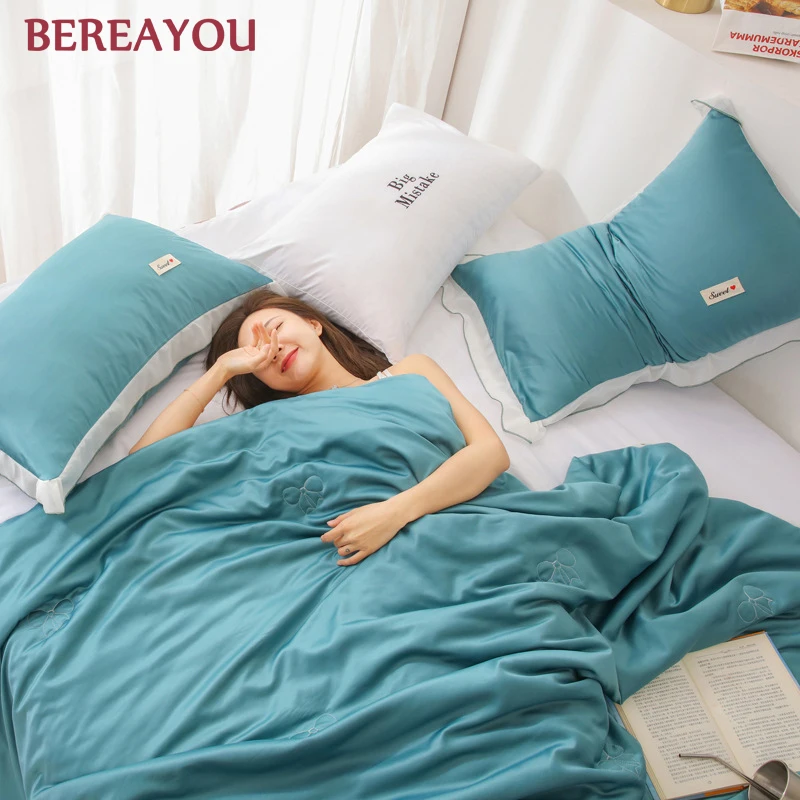 Роскошное стеганое одеяло шелковое покрывало макарон летнее тонкое мягкое для