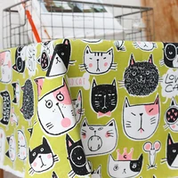 cat printed full cotton and thick active canvas fabric