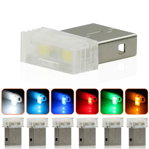 

1 шт. USB мини LED интерьерные автомобильные атмосферные огни декоративные огни красный/синий/белый/зеленый/кристально-синий/оранжевый