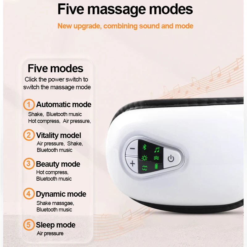 Электрический вибрирующий Bluetooth массажер для глаз OLOEY массажный прибор снятия