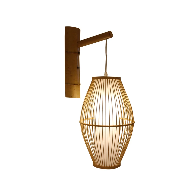 Настенный ретро-светильник в японском стиле для гостиной деревянный настенный
