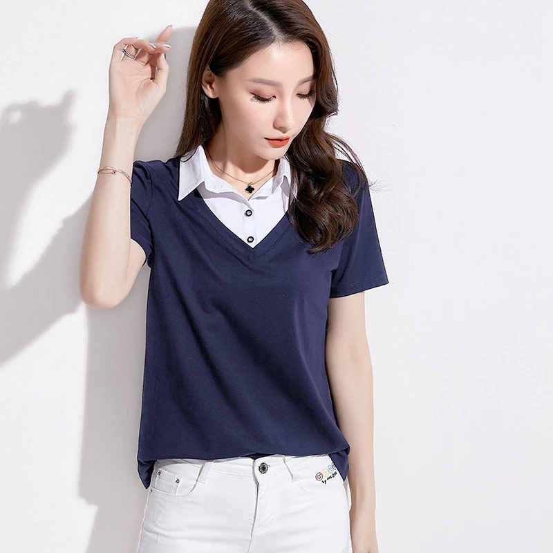 Женская рубашка поло 99% хлопок хлопковая с воротником черная розовая серая