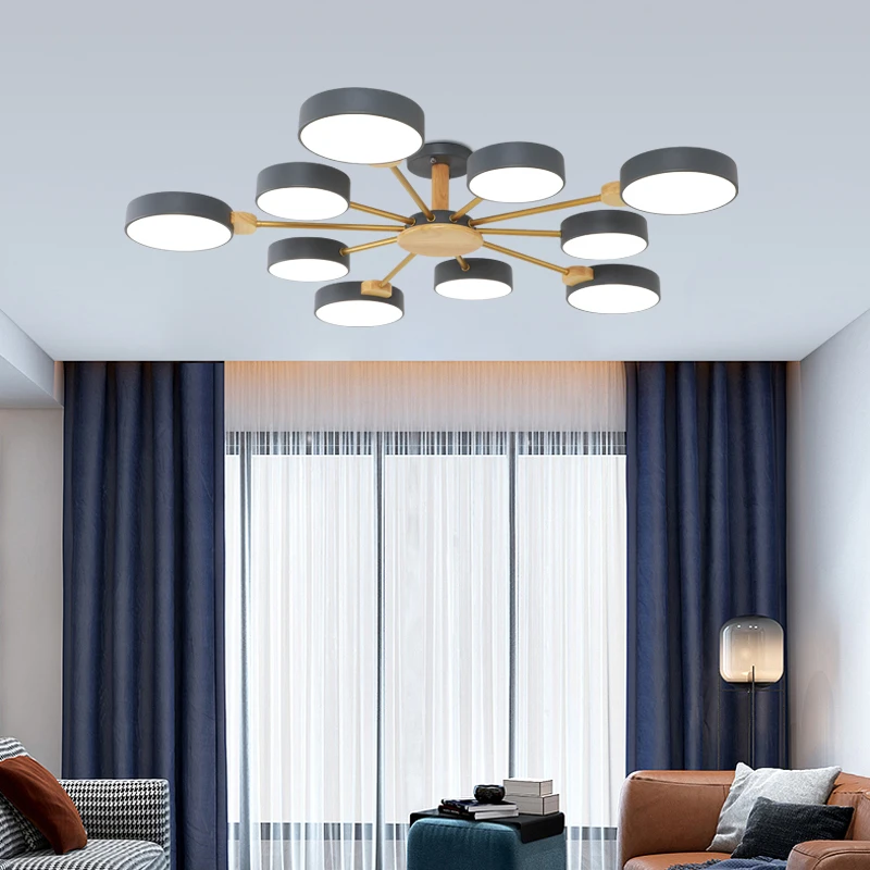 Светодиодный подвесной светильник s с металлическими абажурами для гостиной деревянные люстры 220 В