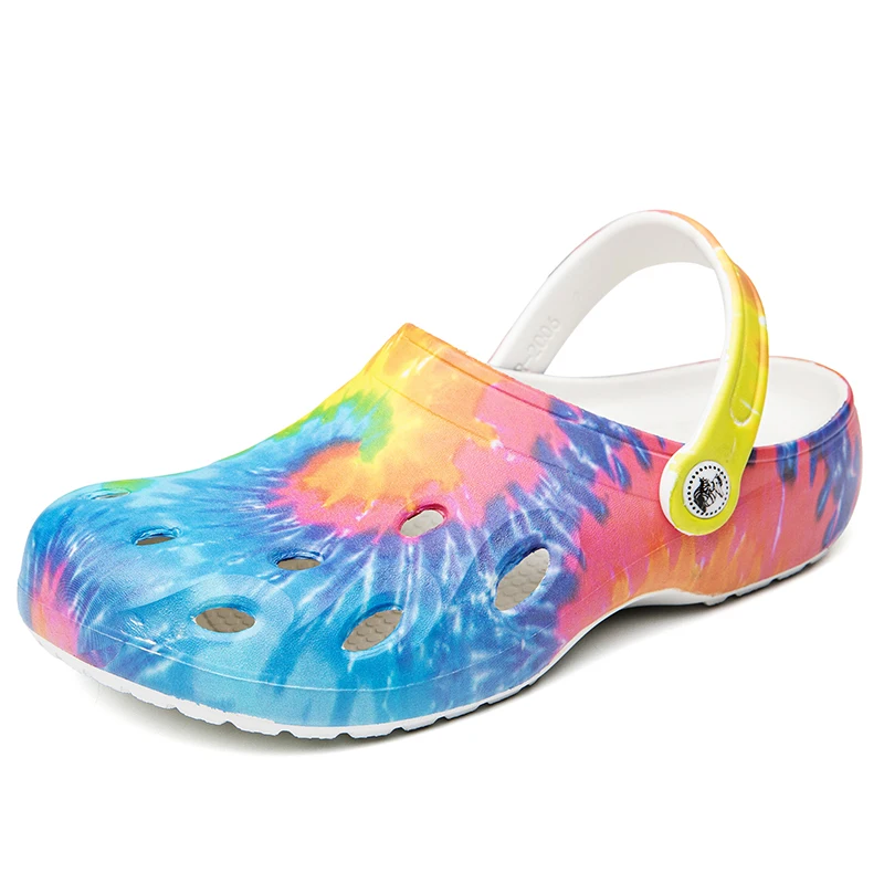 

New 2021 Summer New Unisex Printed Clogs Sandals Men's Beach Sandals Women's Flat Bottomed Slippers Garden Jelly Cool Men Shoes