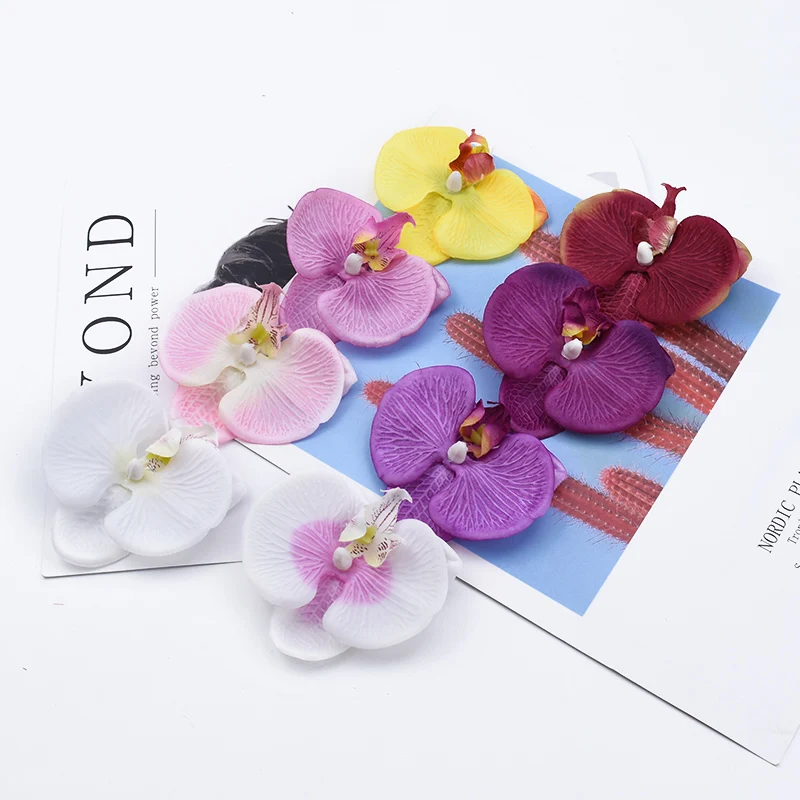 10 Pieces Orchid head Girl festival artificial flowers home decoration accessories candy box scrapbooking brooch vases wedding | Дом и сад