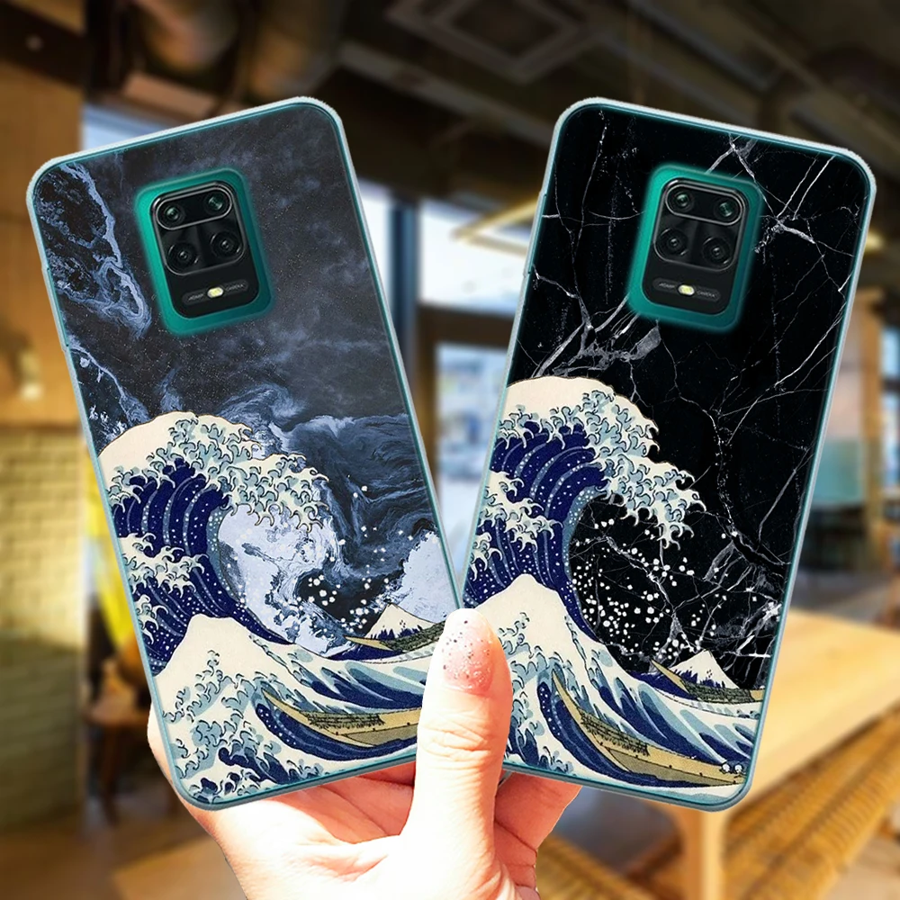 Great Wave Kanagawa Marble Soft Case Cover For Xiaomi Redmi Mi 9 SE 9T 5X A1 6X A2 A3 K20 Y3 5 Plus Note 10 4 4X 5 6 7 8 9 Pro