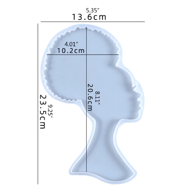 

Afro Female Rolling Tray Crystal Epoxy Resin Mold African Goddess Fruit Plate Silicone Mould DIY Crafts Jewelry Casting Tools