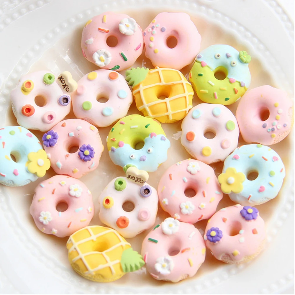 

10pcs 20mm Doughnut Donut Accessories Craft Jewelry Making Material Creative Diy Necklace Bracelet Pendant Accessories Cute