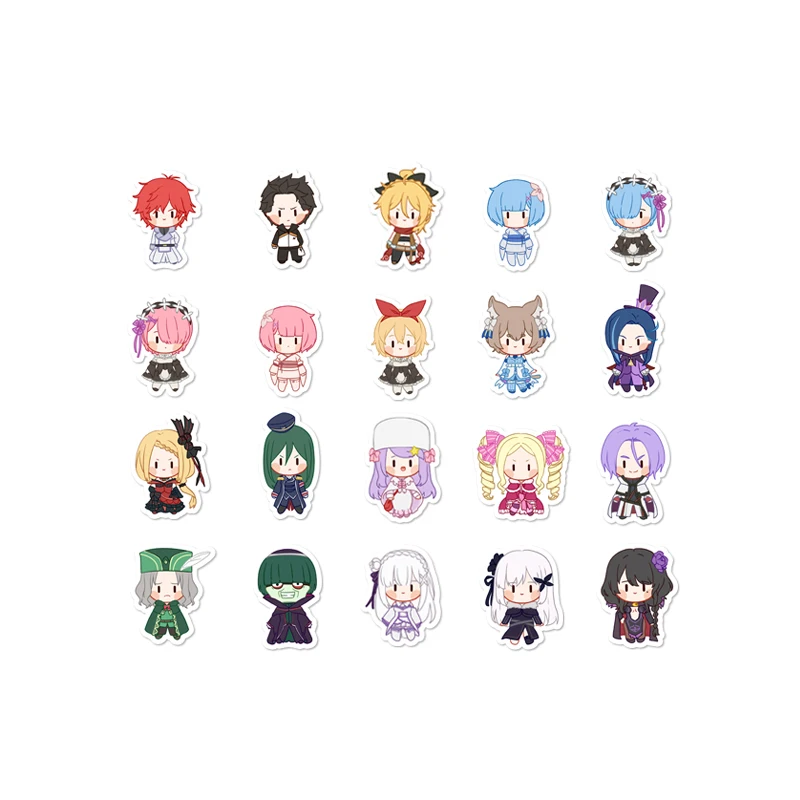 

Re:Life in a different world from zero Emilia Rem Cartoon Stickers Waterproof Luggage Guitar Phone DIY Scrapbook Decal Decor