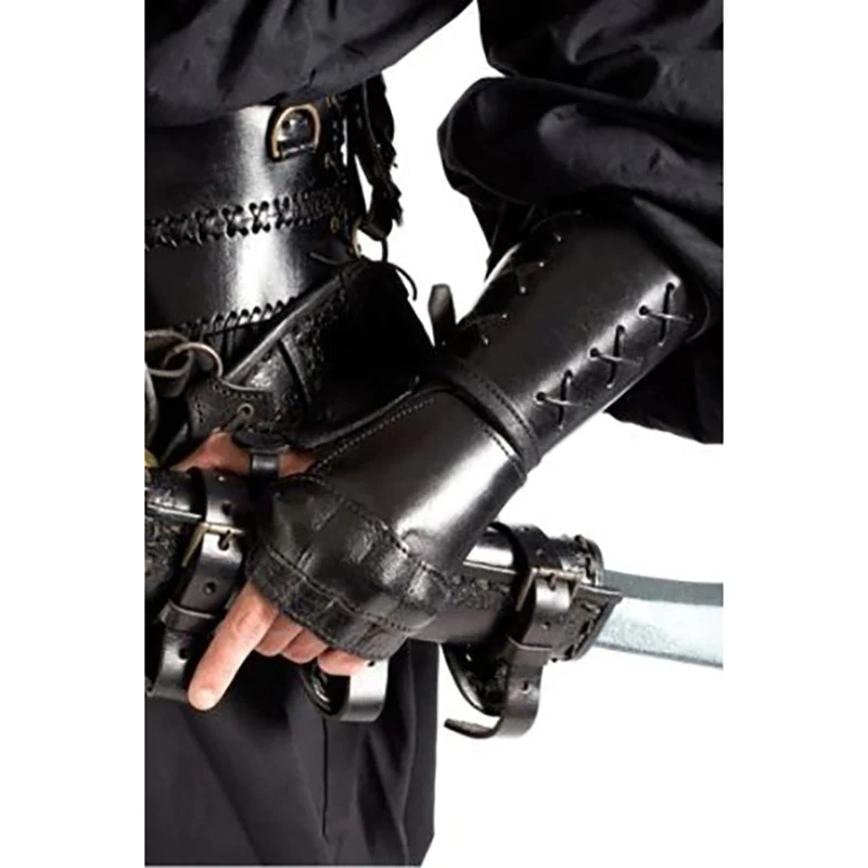 Кожаный браслет самурая в стиле стимпанк длинная перчатка манжета для защиты