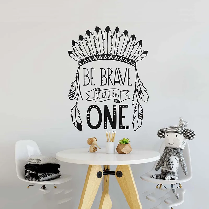 Be Brave Little One Наклейка на стену Детская Виниловая наклейка милая этнический декор