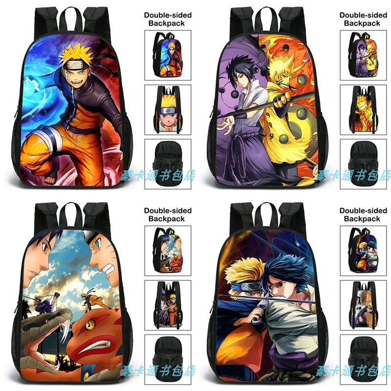 

NARUTO Uchiha Sasuke Naruto Figure Children's Cartoon Schoolbag Multifunctional Large-capacity Stationery Storage Box Toys
