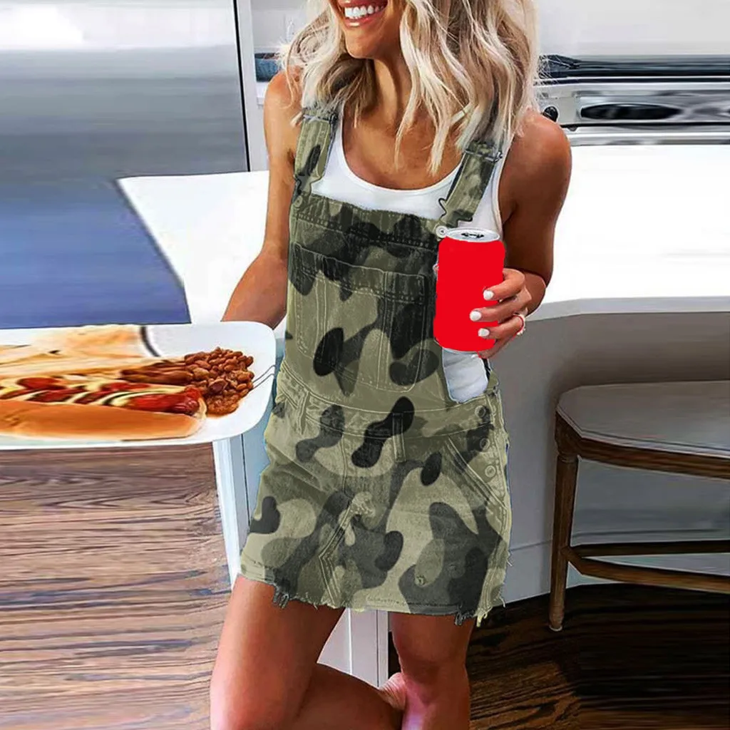 Женское камуфляжное Платье с принтом длинные брюки карманы Повседневное платье