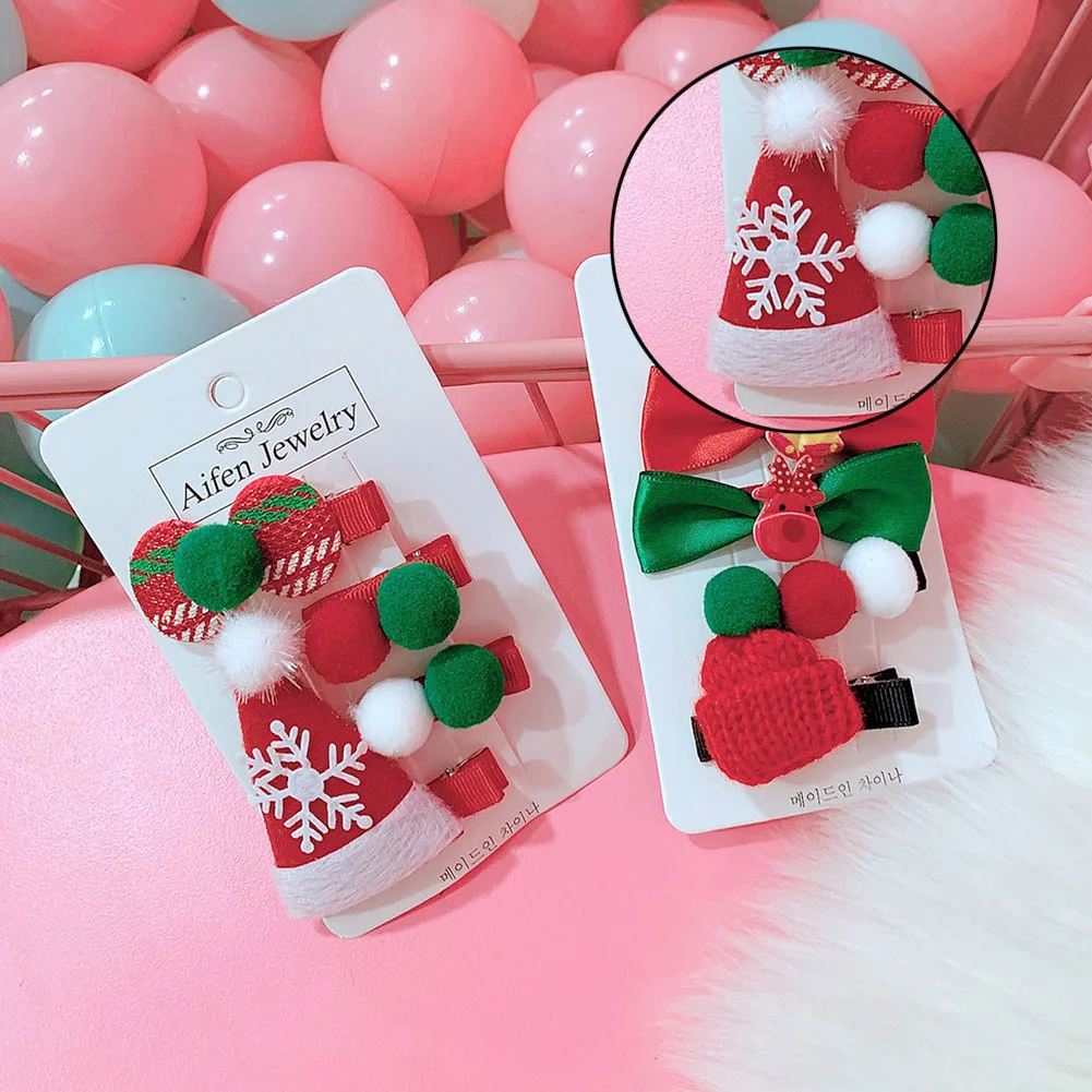 Модный милый Рождественский комплект из 1 предмета заколка для волос с