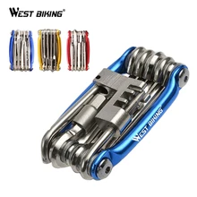 WEST BIKING Мультитул Инструменты для ремонта велосипеда цепь шестигранный спиц гаечный ключ Отвертка 10 в 1 комплект Набор дорожный MTB велосипед Велоспорт мульти инструменты