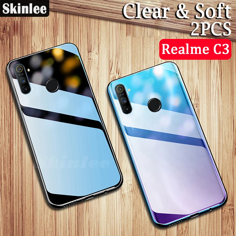 Чехол Skinlee из 2 частей для Realme C3 прозрачный мягкий чехол телефона с прозрачной