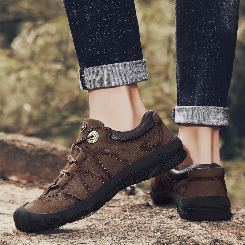 

Мужские повседневные ботинки, мужская обувь, повседневные мужские кожаные модные спортивные черные мужские ботинки, кроссовки для отдыха и...