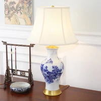 neoclassical simple blue and white mountains and waters porcelain table lamp bedroom bedside lamp