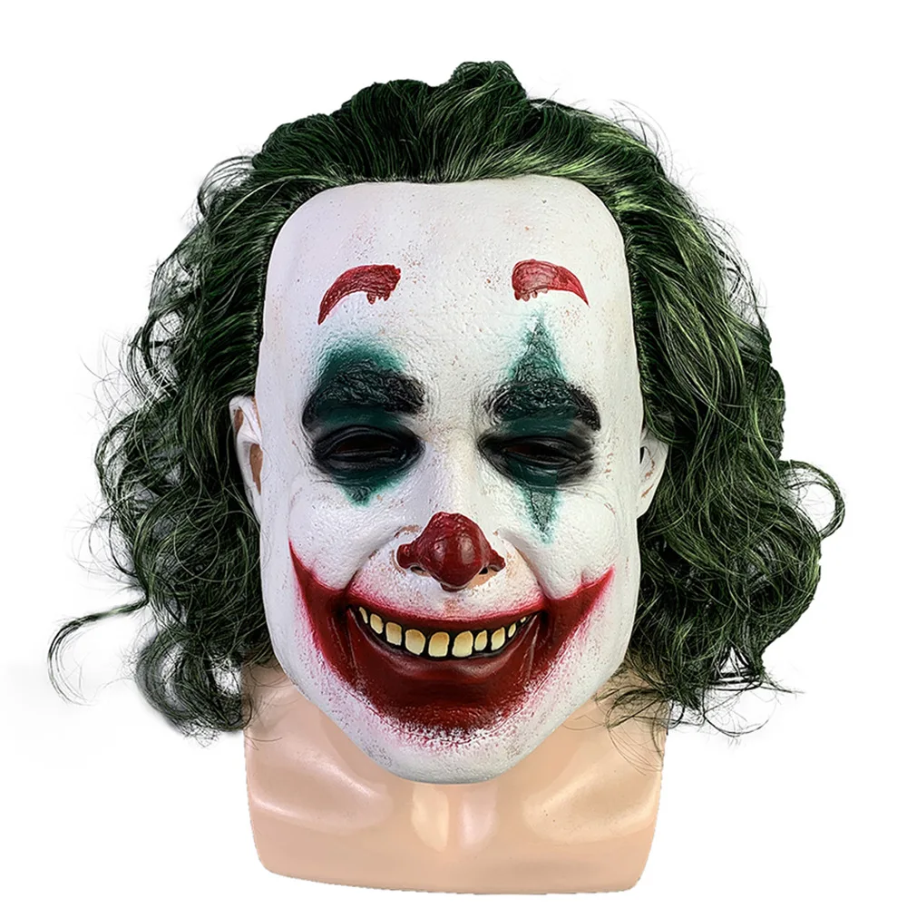 Joker маска фильм Бэтмен Темный рыцарь Косплэй ужас Клоун Маска для лица с зеленым