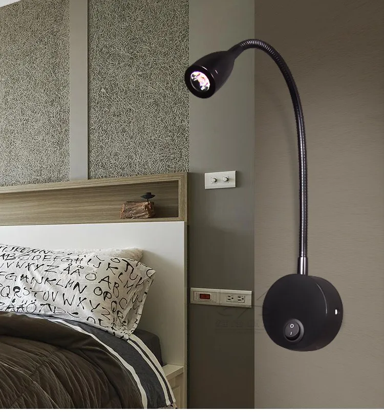 Настенные бра с зажимом лампа для спальни выключателем прикроватный светильник