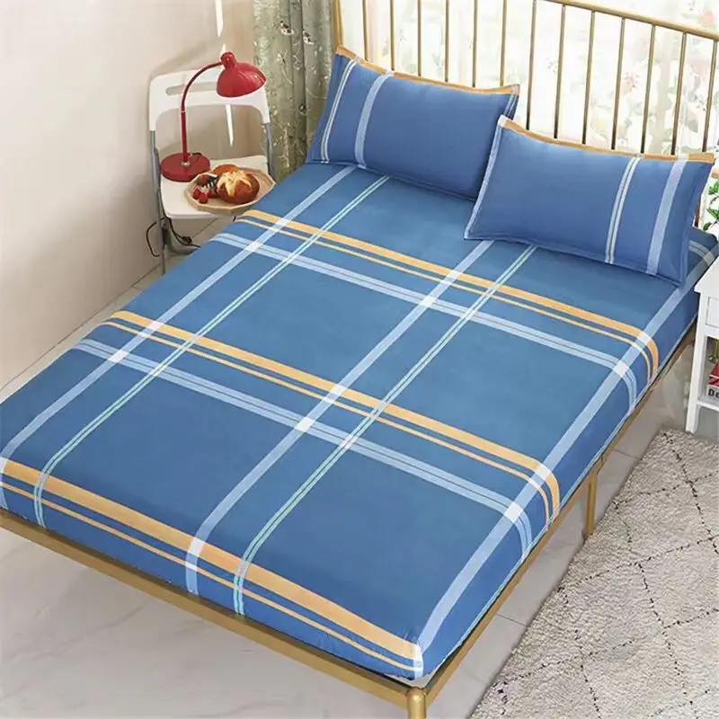 

Bed sheet 1pcs and pillowcase 2 pcs Fitted Sheet with Elastic Bands Non Slip Adjustable Mattress Covers for Single Double Bed