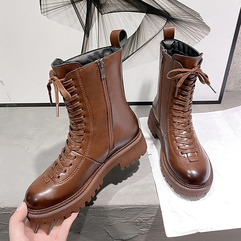 

Martin Boots For Women New Boots In Autumn 2021 British Style Joker Thick Sole Boot Warm Fashion Females Boots All-match Shoes