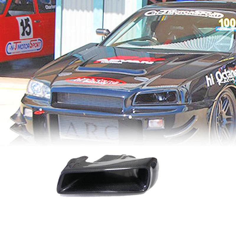 

For Skyline R34 GTT GTR Vented carbon fiber Front Headlight Replacement Exterior Accessories Body Kit(left)