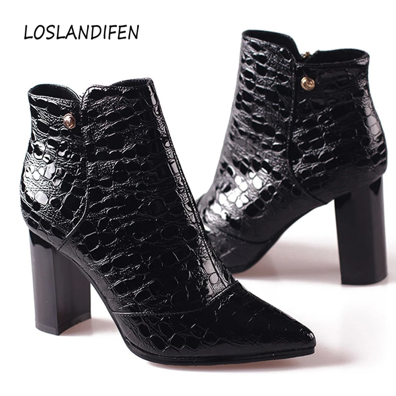 2019 Толстые Ботинки Martin мотоциклетные ботинки женские ботильоны с острым носком