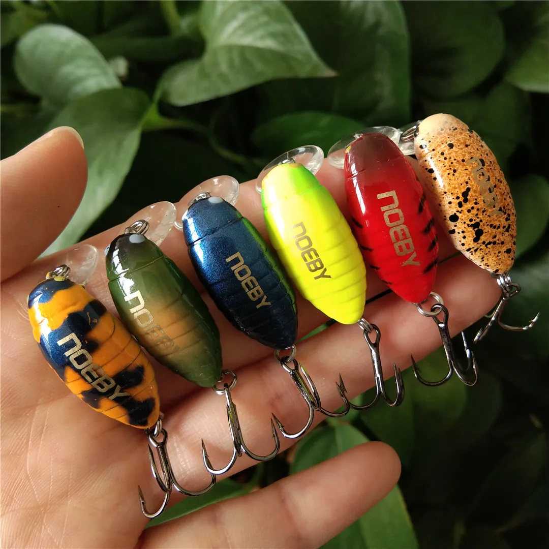 

Noeby 6 шт. мини-кренк 28 мм 2 г плавающие 0-0,3 м рыболовные приманки жесткая приманка кренкбейт многофункциональная жесткая приманка синяя черна...