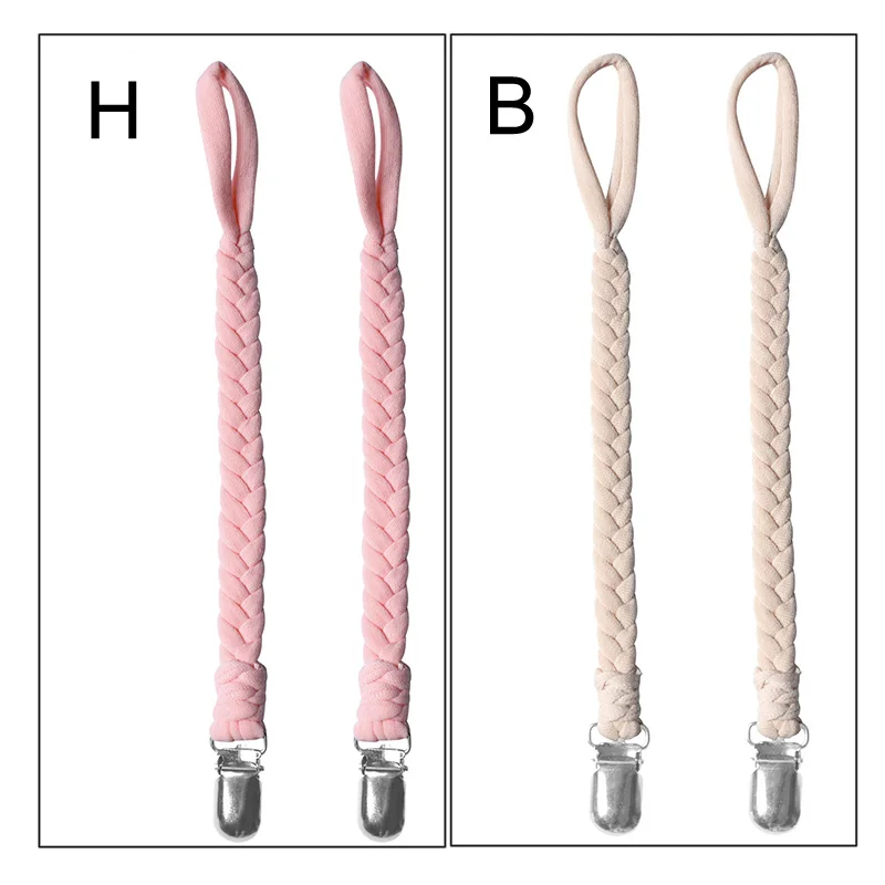2 шт. кожа хлопок цепочка для детской соски зажимы плетеный пояс Ниппель клипа