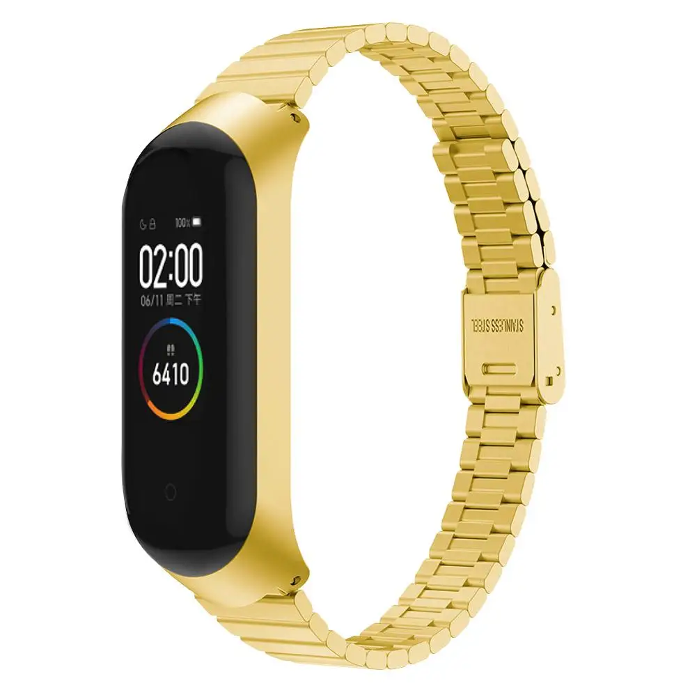 Для Xiaomi Mi Band 4 фитнес-трекер цветной металлический ремешок корпус из нержавеющей стали модные сменные браслеты