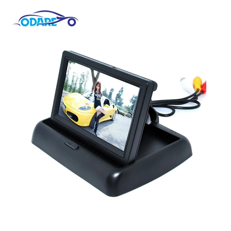 4 3 дюймовые TFT ЖК мониторы заднего вида автомобиля складной дисплей камера