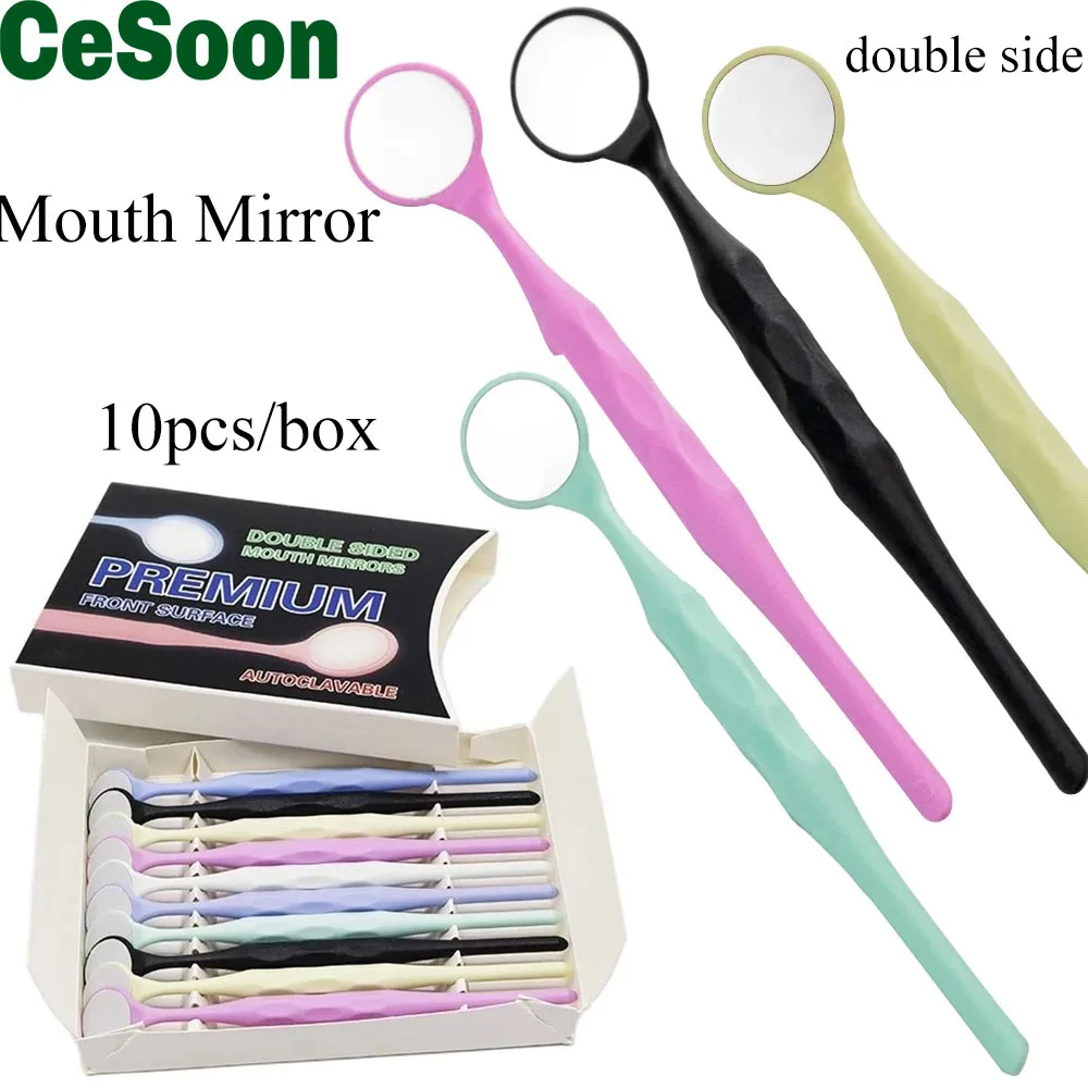 Espejos dentales de doble cara para superficie frontal, herramienta de blanqueamiento Dental, espejo, Autoclavable Premium, 10 unids/caja