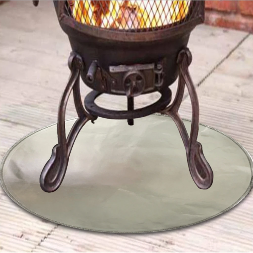 

Stove Pad Round Camping Fireproof Grill Mat Cloth Flame Retardant Ember Mat Blanket Heat Insulation Pad For Outdoors Barbecue