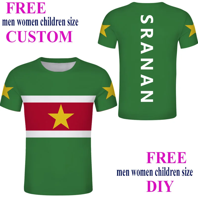 

Suriname custom Male Tee-shirt Green cool streetweare T-shirt Black SRANAN Print Sarnam country flag Clothing