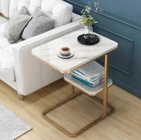 creative side table living room small tea table sofa corner iron frame square coffee table sofa side table with 1 shelf