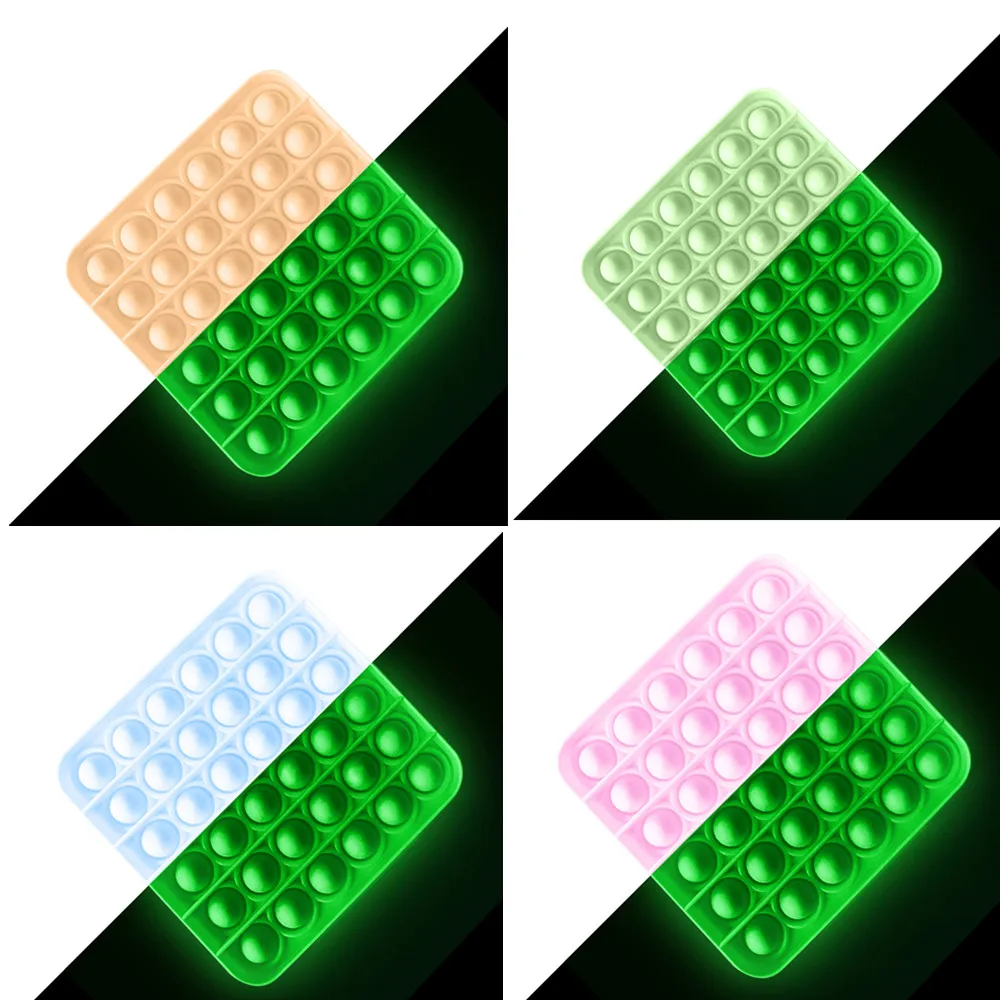 

Luminous Push Pop it Bubble Sensory Fidget Toy Autism Special Dimple Sensory Toys Office Silicone Stress Reliever Toy Popit