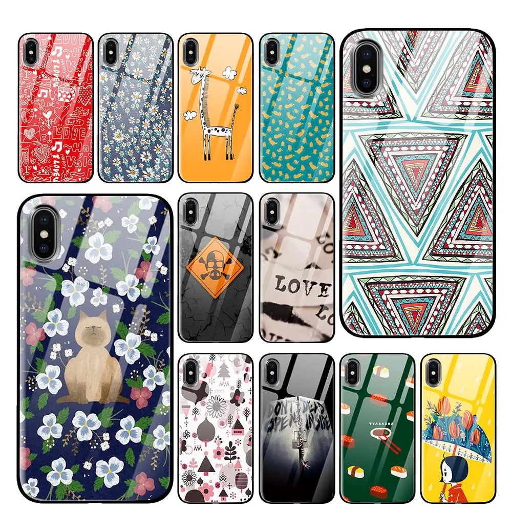 Обои с изображением жирафа из закаленного стекла для iPhone 5 5S SE 6 6s 7 8 Plus X XS Max XR чехлы