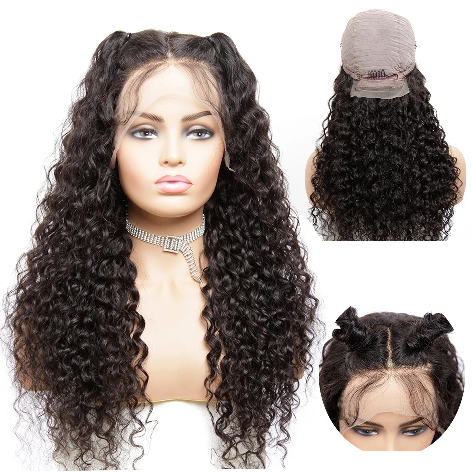 Бразильский парик с волнистыми волосами 13*4 человеческие волосы фронтальным