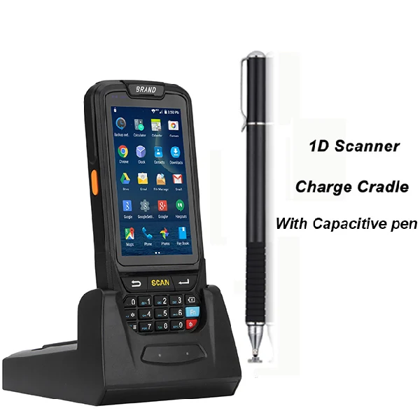 ISSYZONEPOS 4G Портативный КПК Android 7,0 POS терминал сенсорный экран 2D сканер штрих-кода беспроводной Wi-Fi Bluetooth gps считыватель штрих-кодов - Цвет: 1D and Charge Cradle