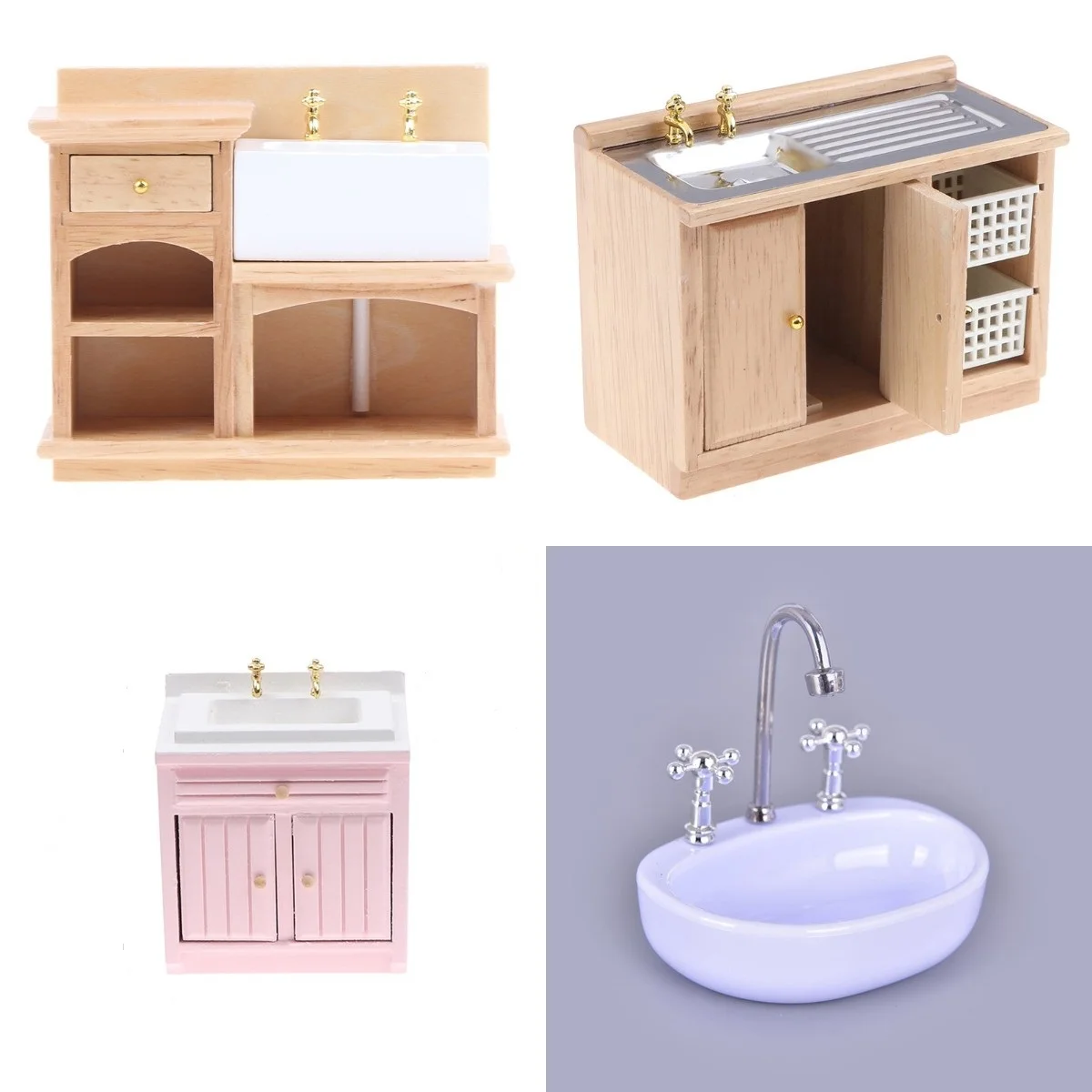 1 шт. деревянный кукольный домик Ванная комната Кухня наборы игрушечной мебели