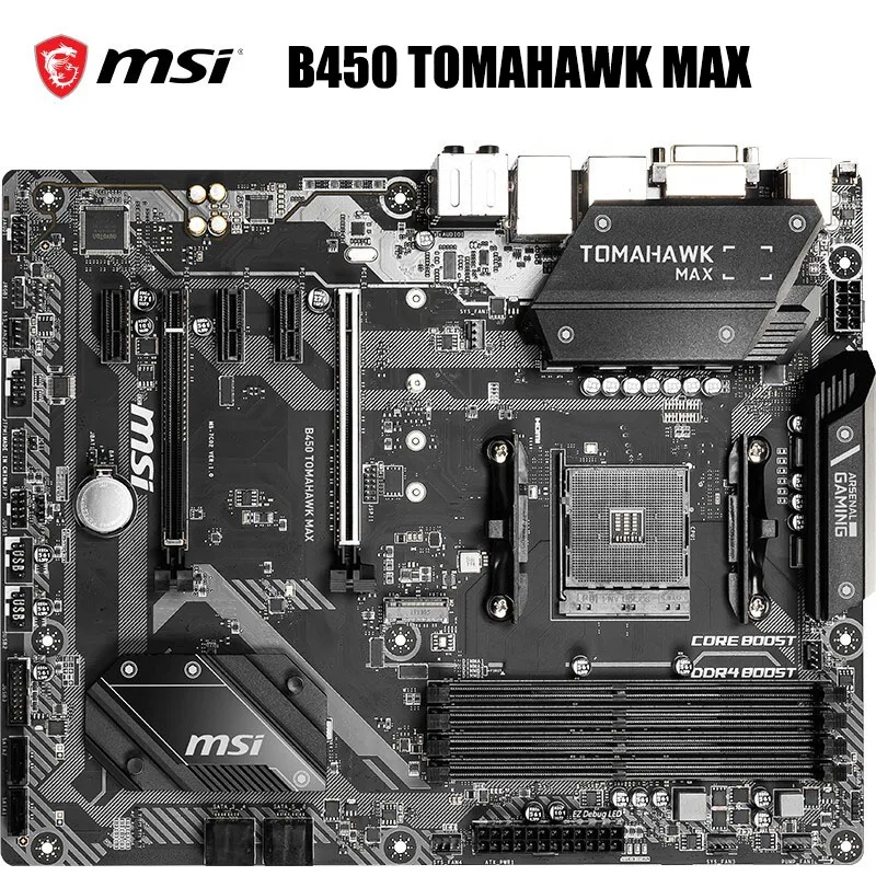 

MSI B450 TOMAHAWK MAX Computer ATX Motherboard Support M.2 USB 3.2 Gen2 Ryzen 3700X/3600X/3600/2600 CPU (AMD B450/Socket AM4)