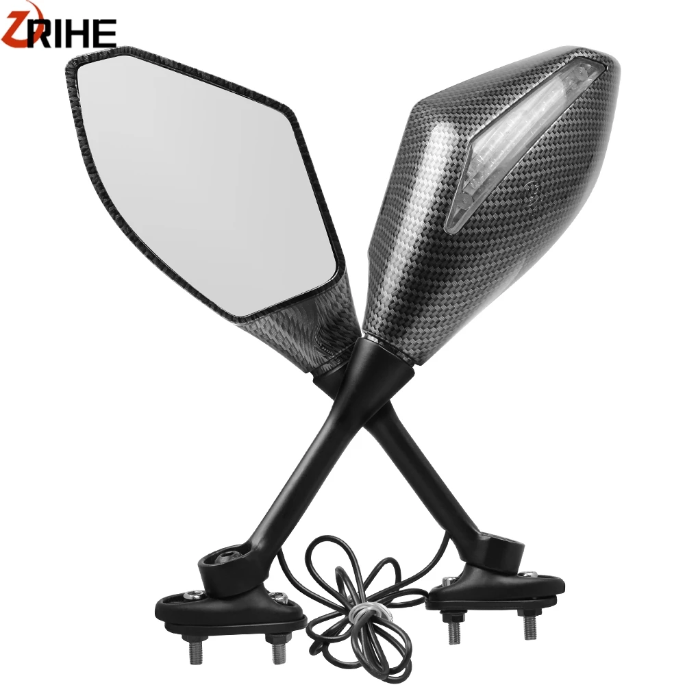 Светодиодная подсветка для мотоцикла зеркало заднего вида мотоциклов Honda Kawasaki