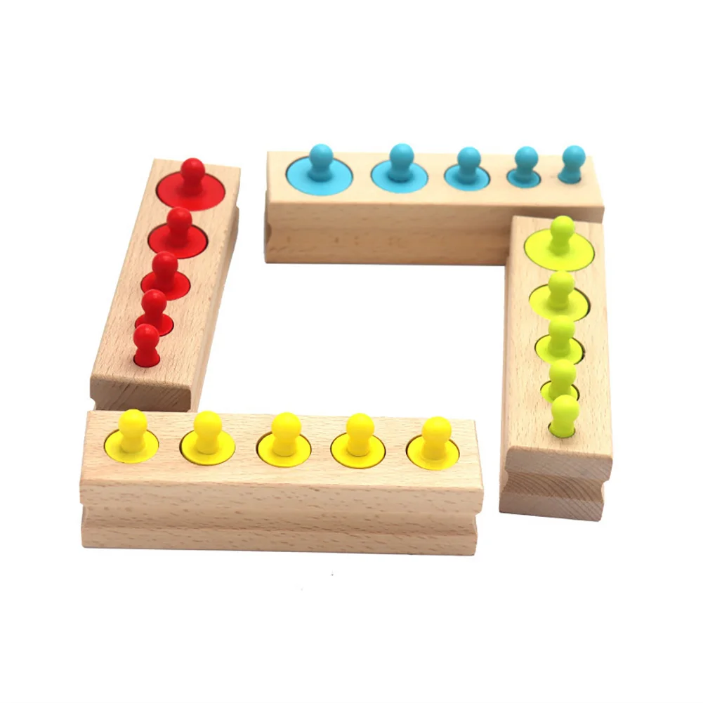 

Colorful Cylinder Blocks Wooden Montessori Children Educational Toys Fine craftsmanship smooth and fit perfect birthday gifts