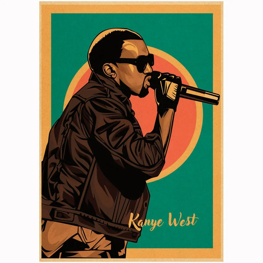 Настенные плакаты Kanye с рисунком в западном стиле | Дом и сад