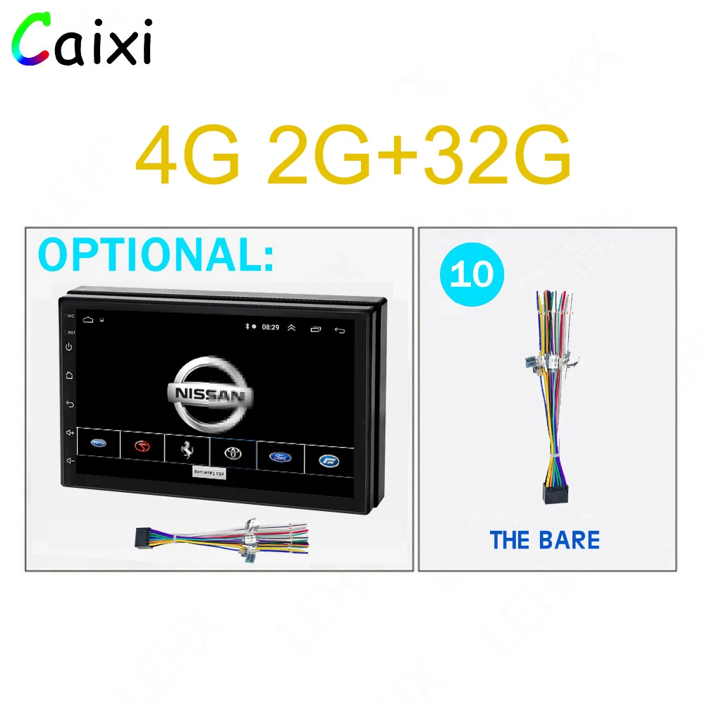 2Din автомобильный мультимедийный плеер RAM2G ROM32G 2 din android радио автомобильный Радио Универсальный Автомобильный плеер для Nissan Toyota Kia Suzuki - Цвет: Cx-732-4G-32G-1