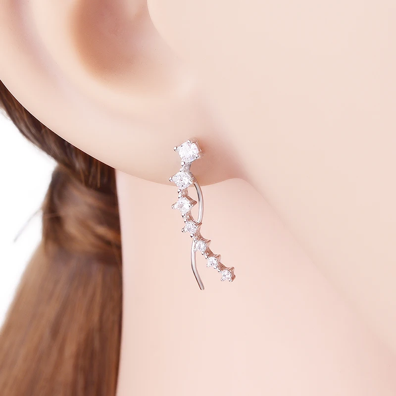 Authentic 925 Sterling Silver CZ Exquisite Shiny Bubble Drop Earrings for Women Jewelry Valentine's Day Gifts | Украшения и