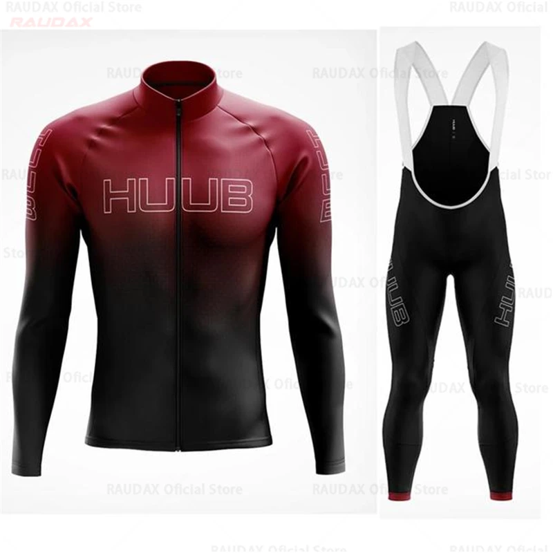 

Комплект одежды для велоспорта HUUB 2021 Pro, Мужской комплект из Джерси с длинным рукавом, одежда для езды на велосипеде и горном велосипеде, ком...