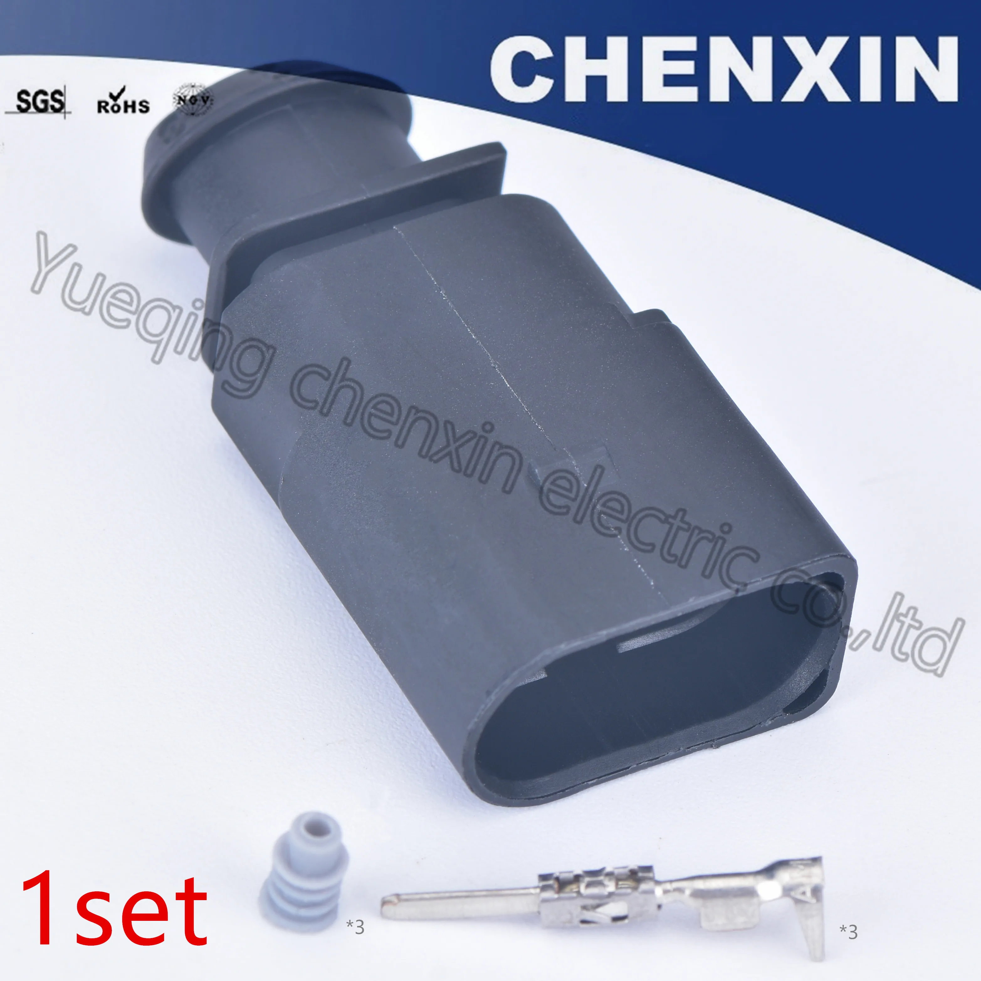 

Black 3 pin auto connector waterproof auto connector 1.5 male 1J0973803 bumper side light wiring garness plug