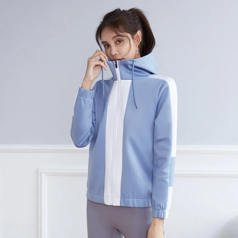 

New Autumn Sports Jacket Fitness Running Hoodies Women Zipper Gym Yoga Outwear Windproof Workout Training Jogging Sportswear Top